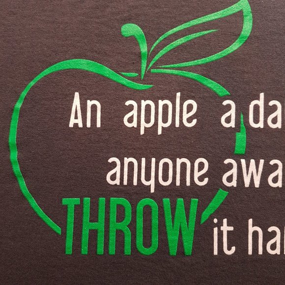 Graphic Tee Shirt Large US L Statement Quote Doctor Nurse Teacher Apple Humour - Picture 4 of 7